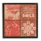 Stupell Industries Make You Smile Phrase Vintage Red Parisian Patterns Framed Wall Art